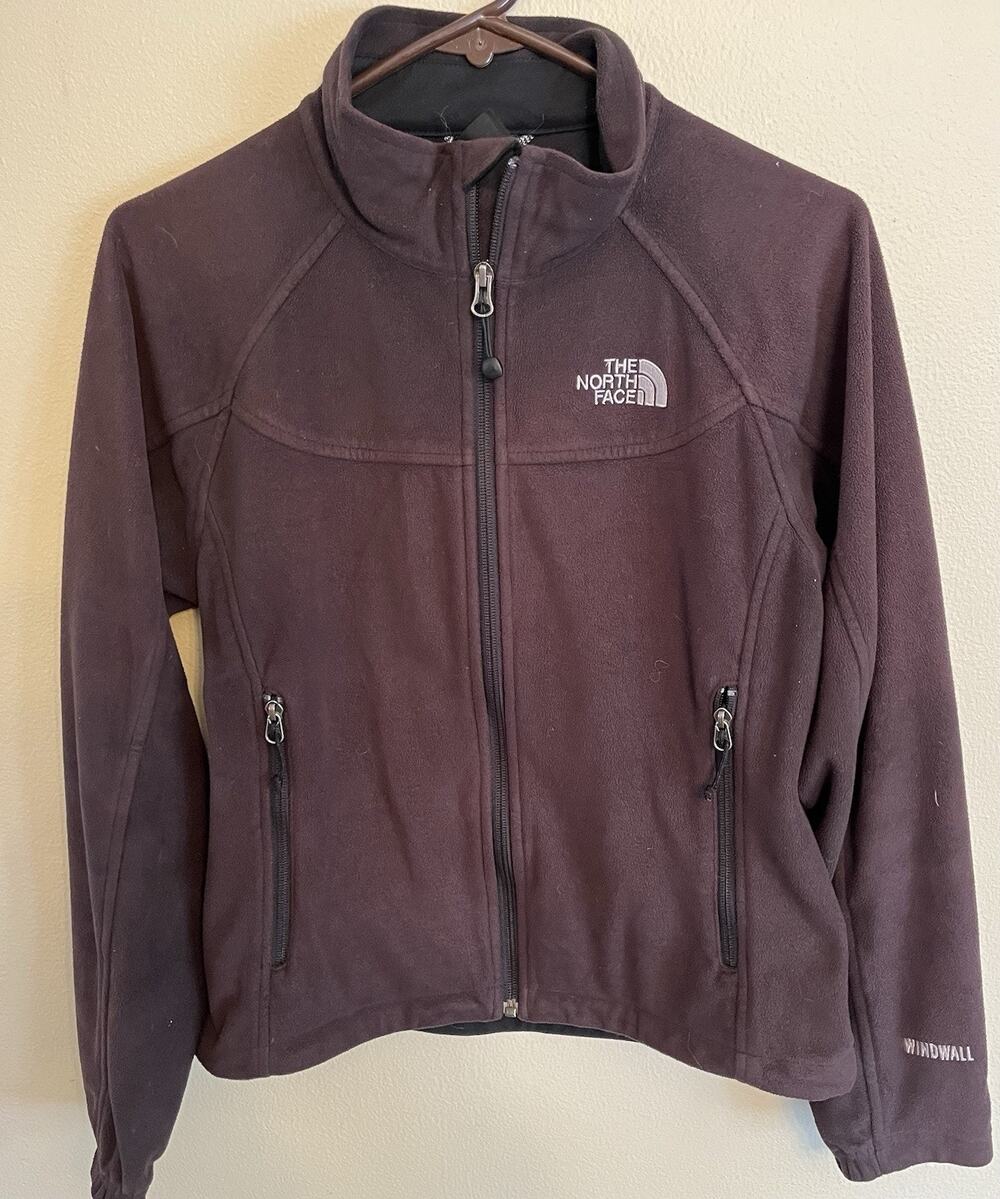 The North Face Windwall Jacket Womens Small Full Zip Fleece Chocolate Brown